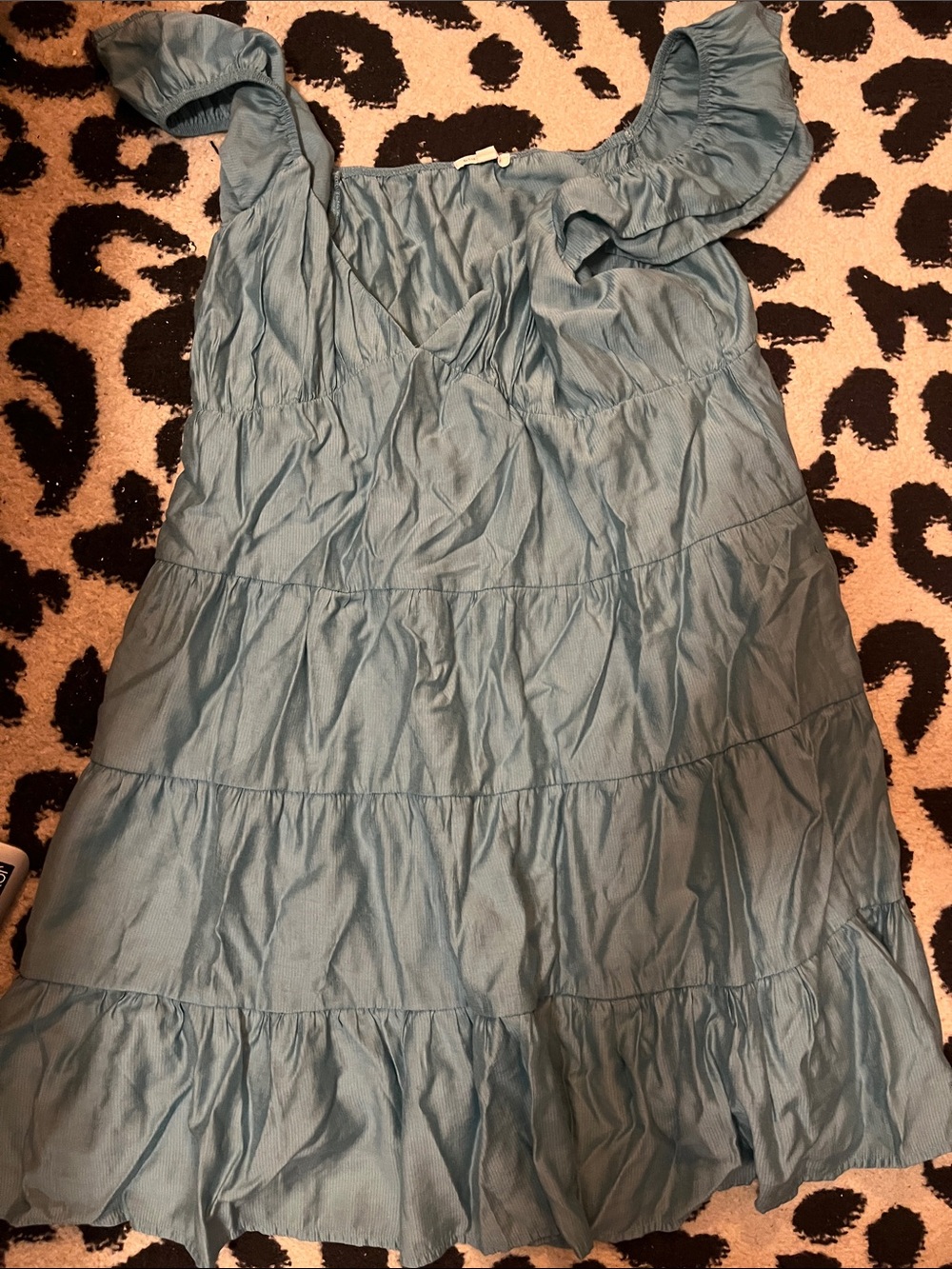 Blue Ruffle Tiered Women's Dress